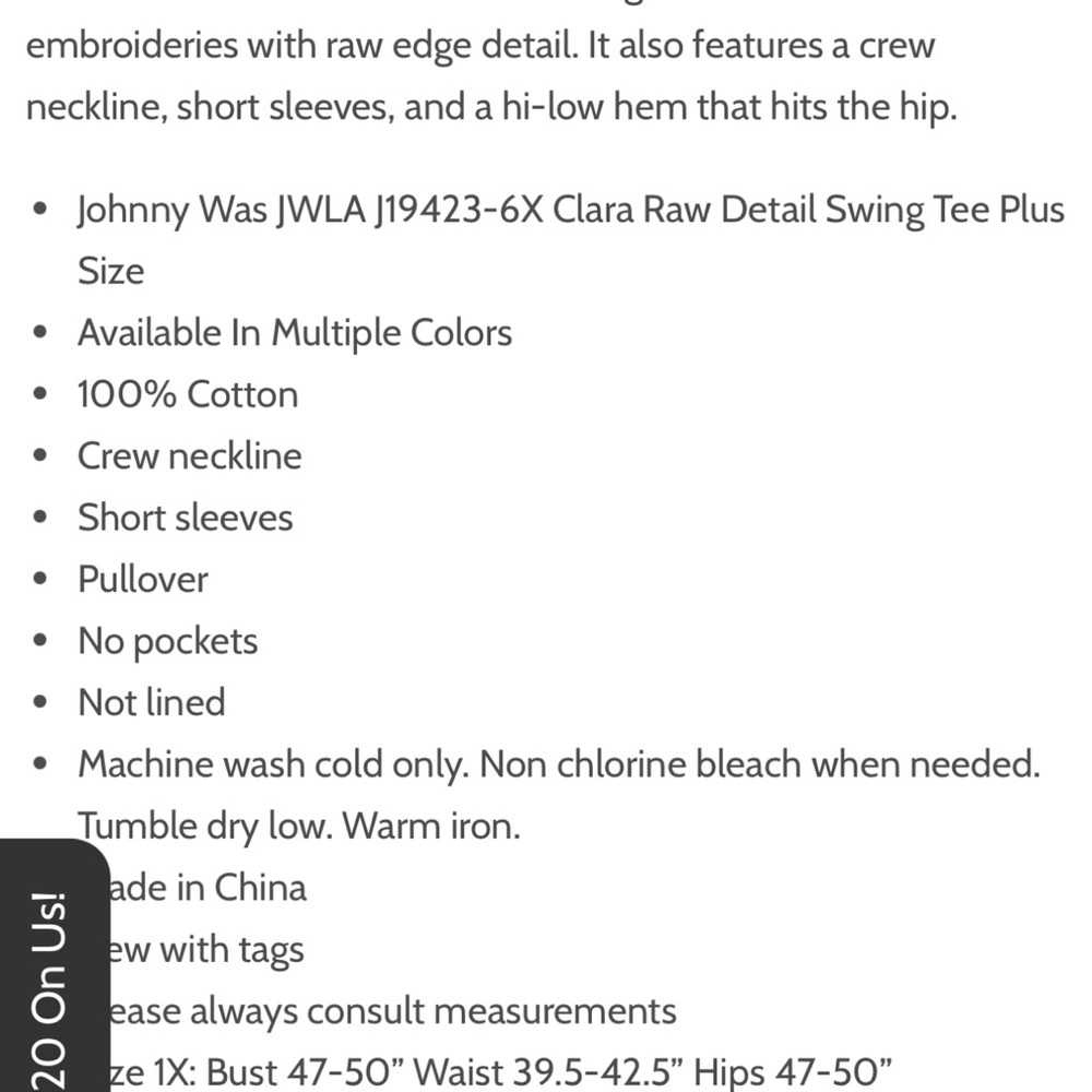 CLARA RAW DETAIL SWING TEE Size S - Picture 7 of 7